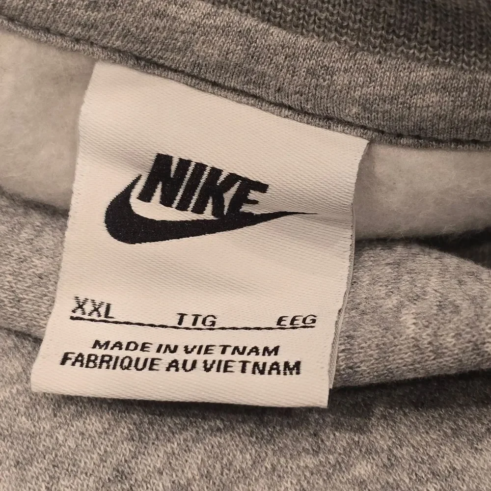 Nike Sportswear Men's Grey Heather /  White Club Fleece Crew FN3886-063 Size XXL